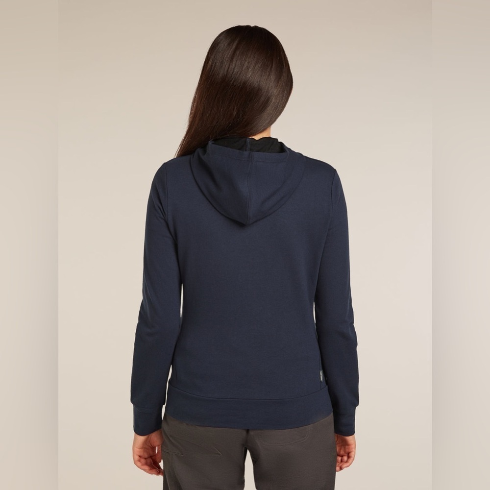 ICEBREAKER Central Classic Long Sleeve Zip Hoodie | Navy | XS | Merino Wool - Picture 2 of 9